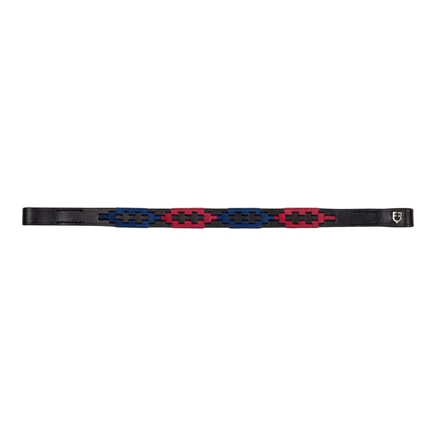Leather browband with two-tone decorations