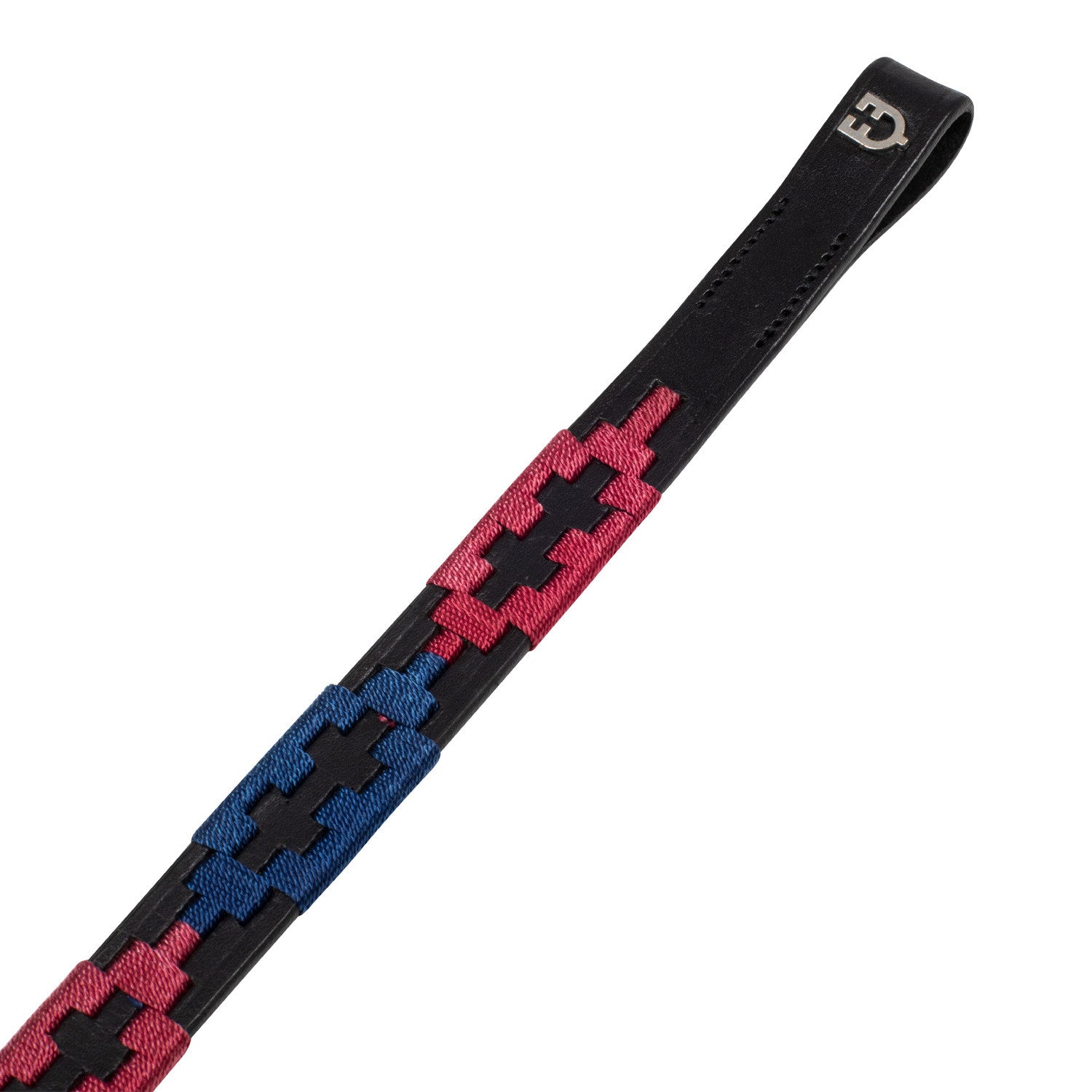 Leather browband with two-tone decorations