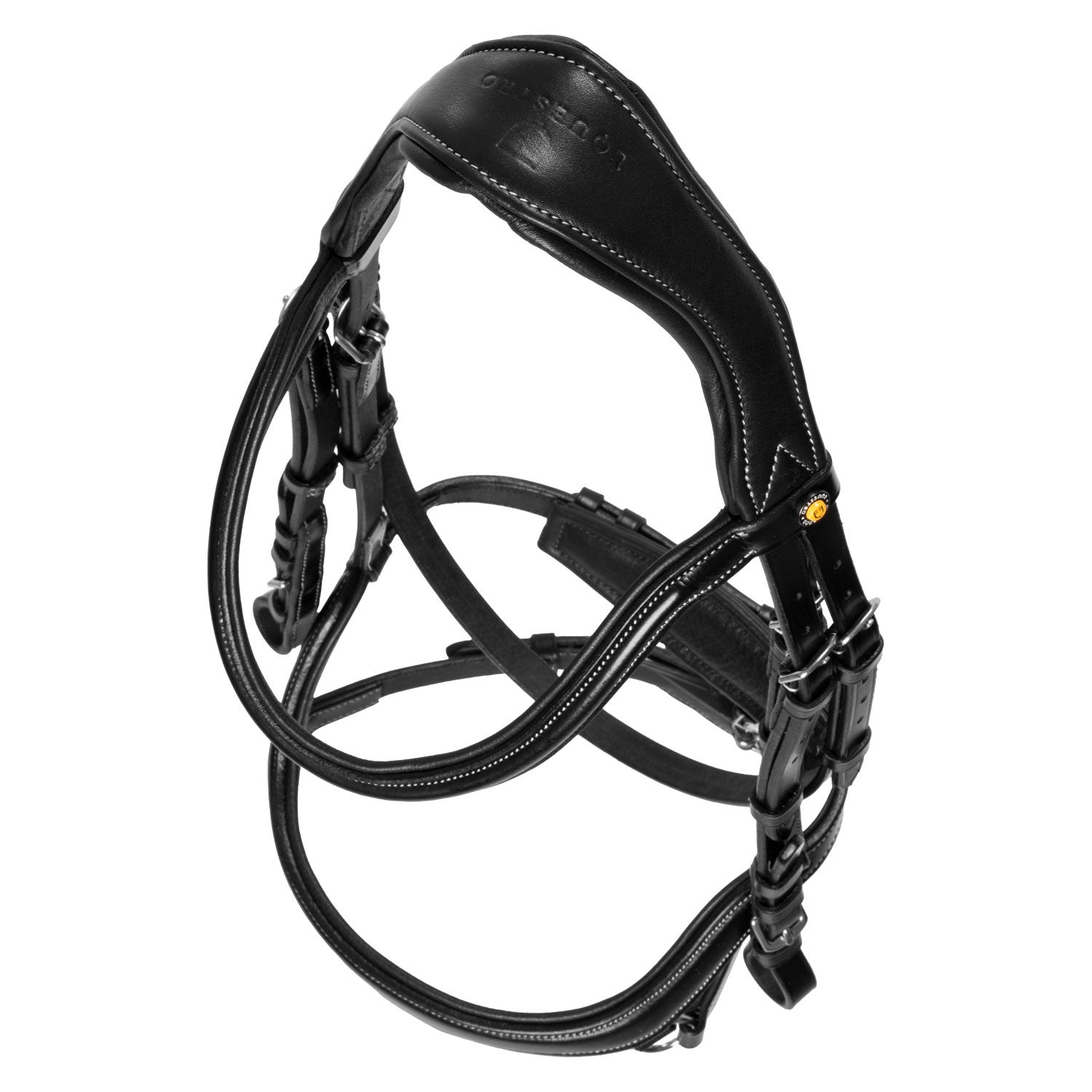 Anatomical bridle contrast stitching