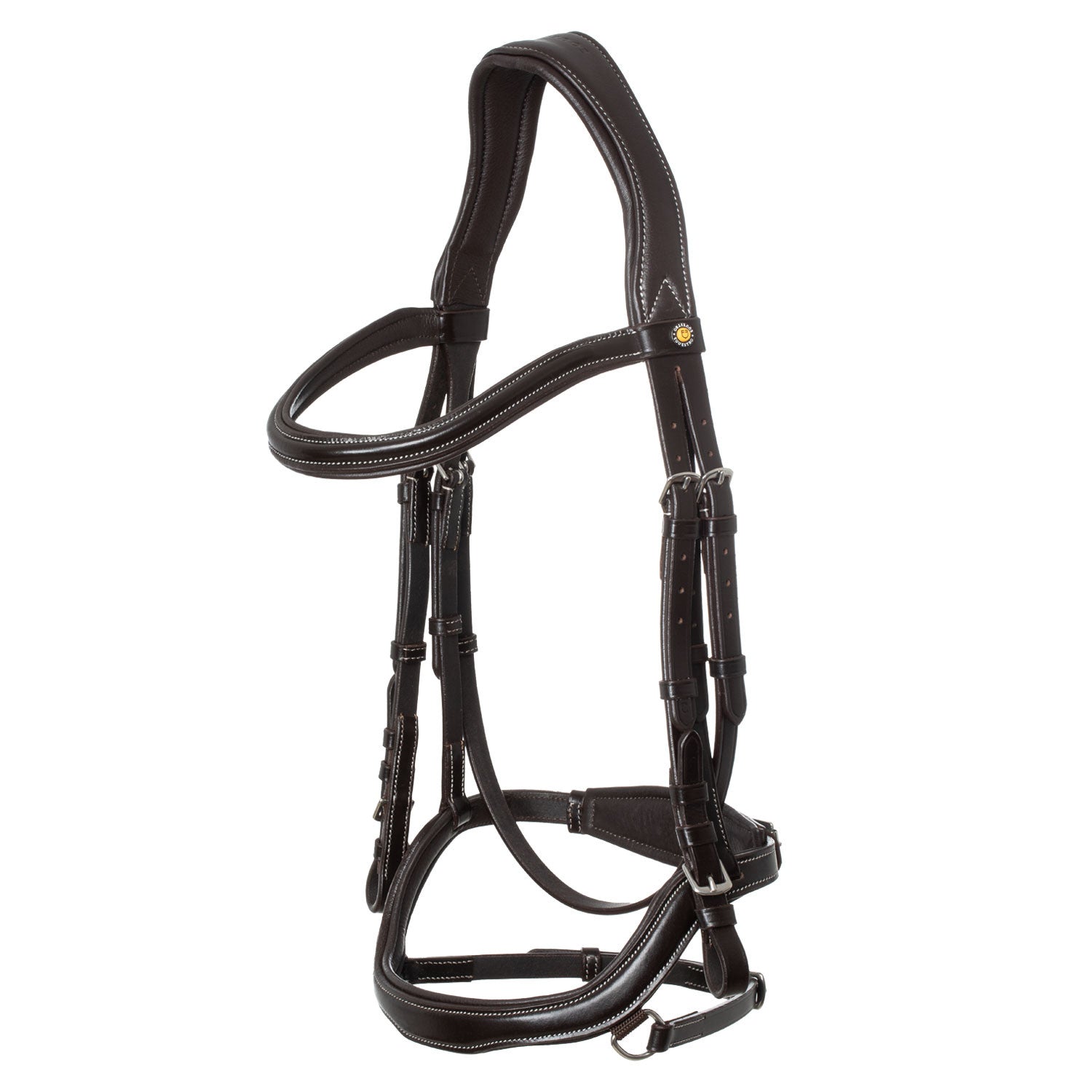 Equestro Anatomical bridle contrast stitching