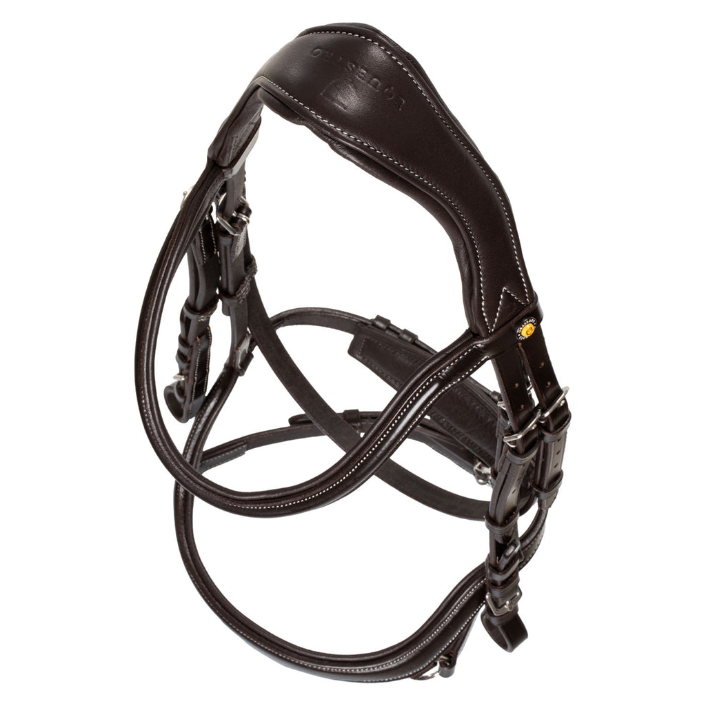 Anatomical bridle contrast stitching