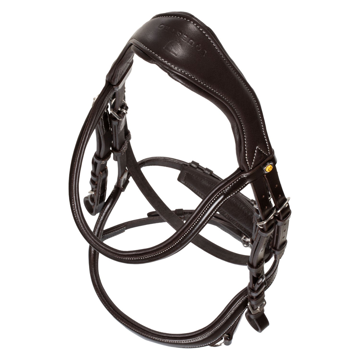 Anatomical bridle contrast stitching
