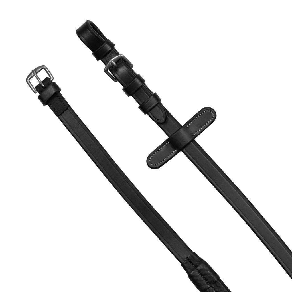 Leather and rubber reins