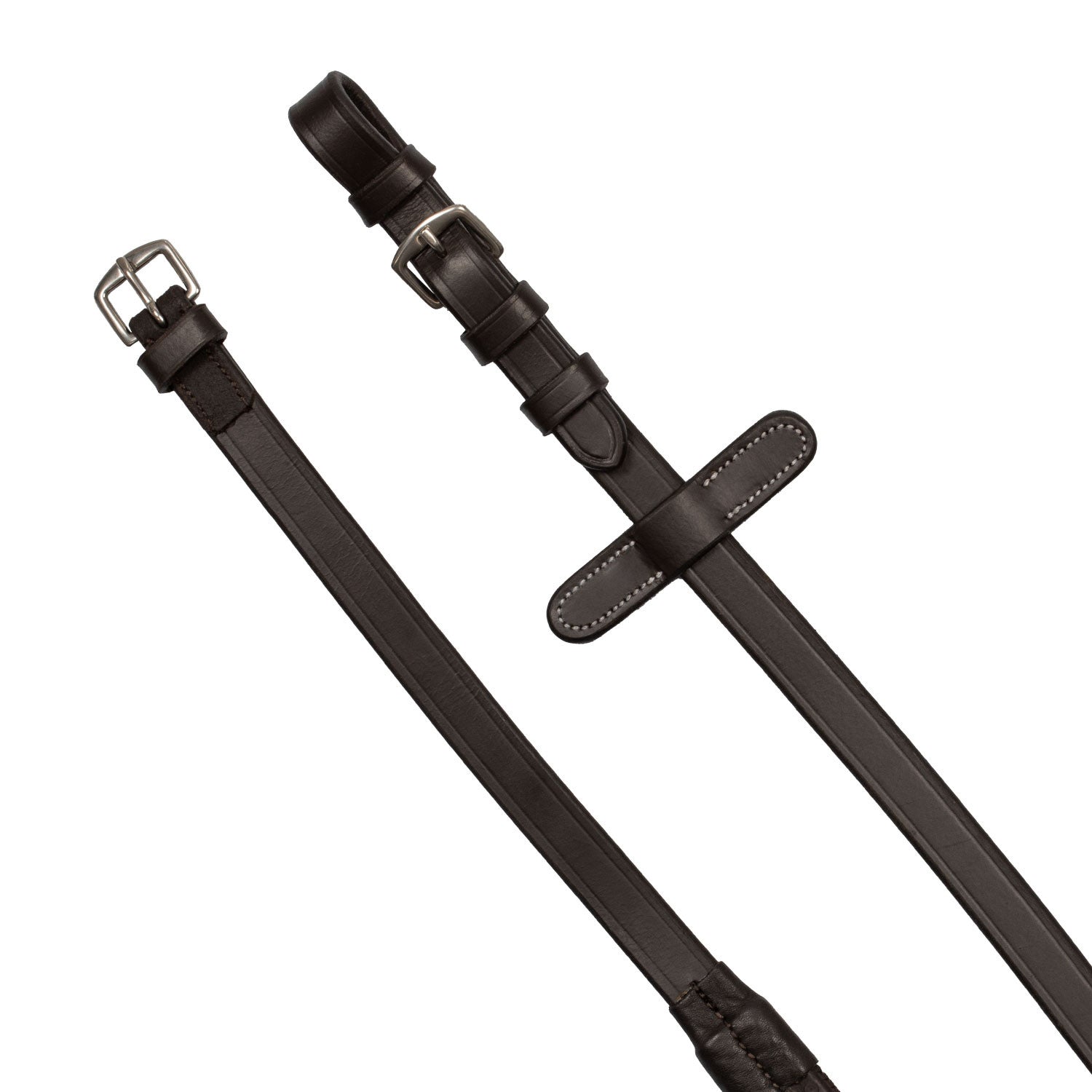 Leather and rubber reins