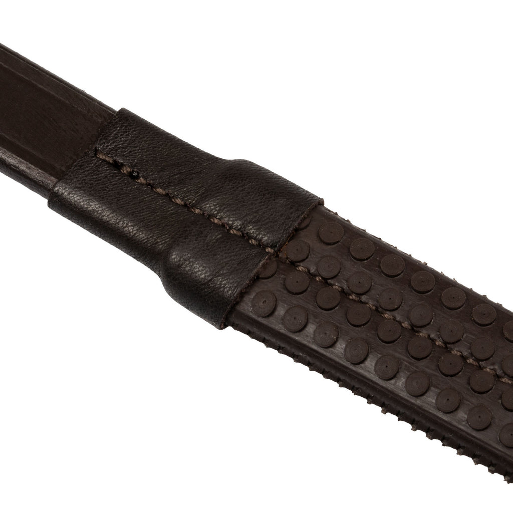 Leather and rubber reins