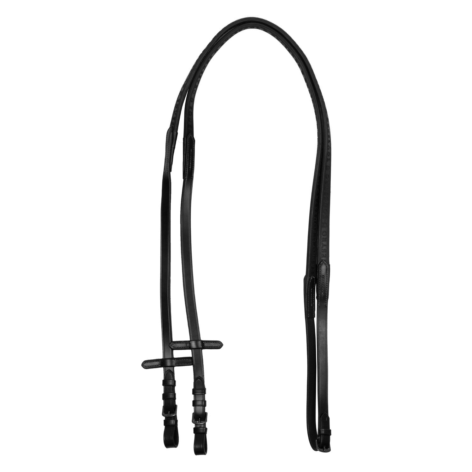 Leather and rubber reins black fitting
