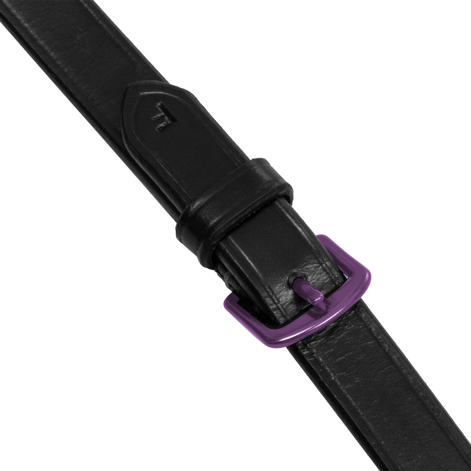 Leather and rubber reins violet fitting