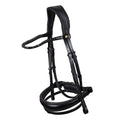 Anatomical leather dressage bridle with rhinestones