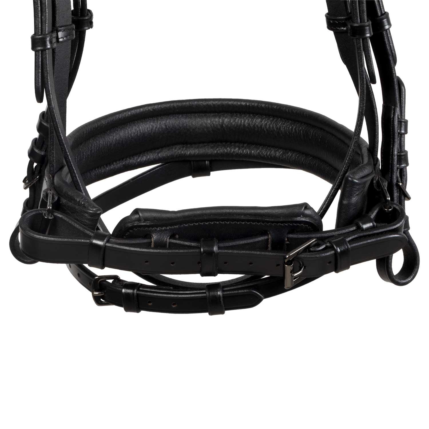English leather bridle with glittery noseband
