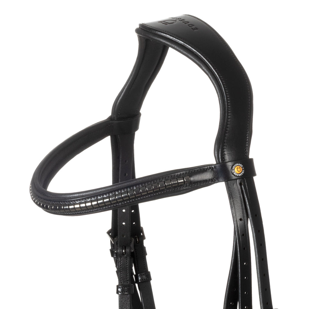 Leather bridle with black clincher