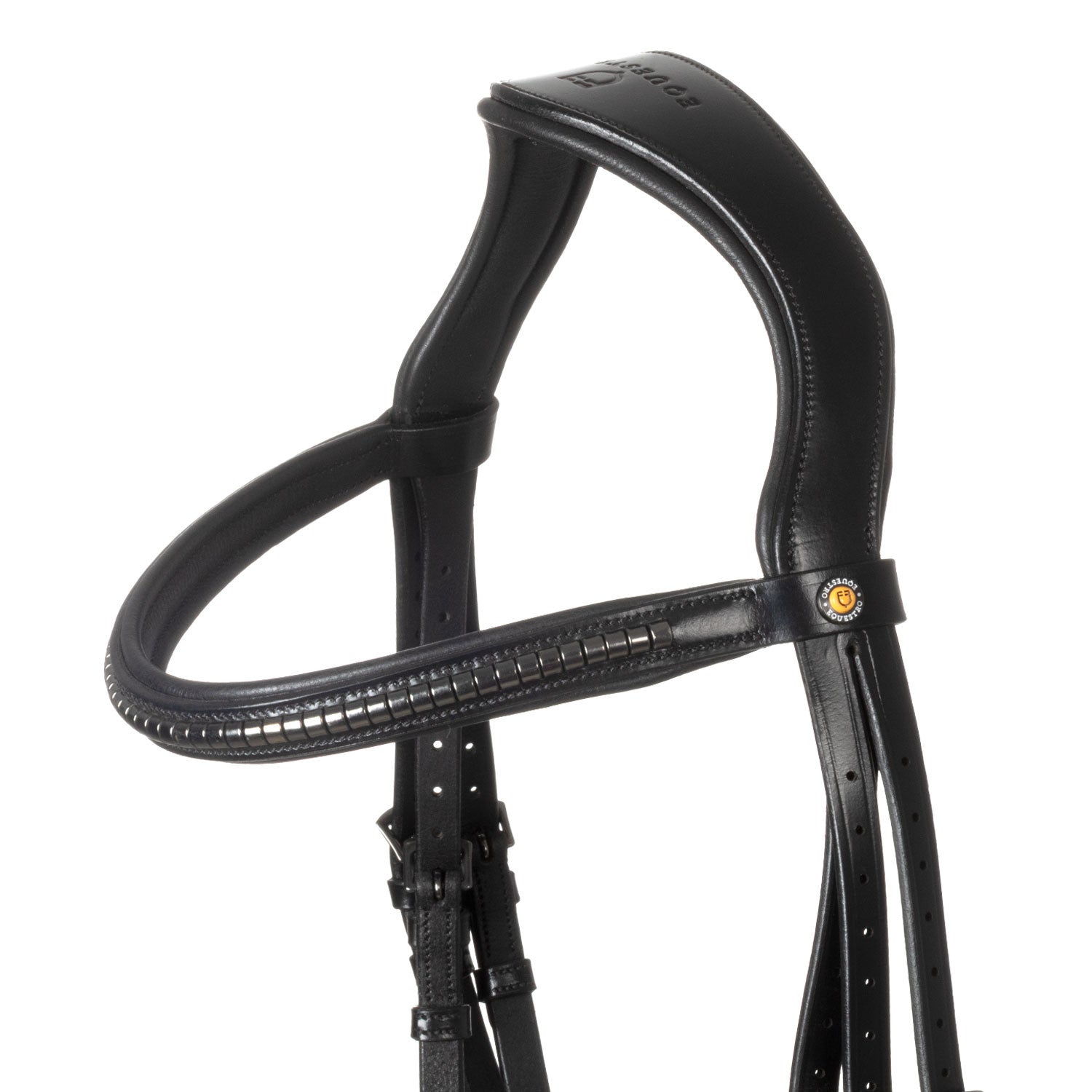Leather bridle with black clincher