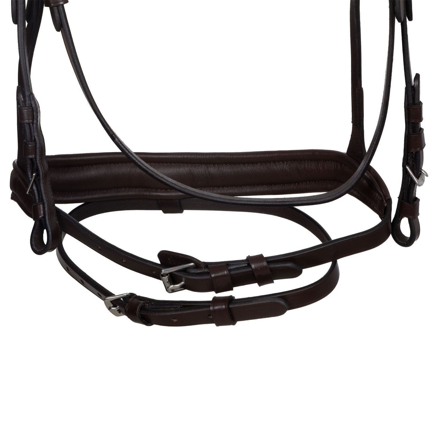 Black leather anatomical bridle with rhinestones