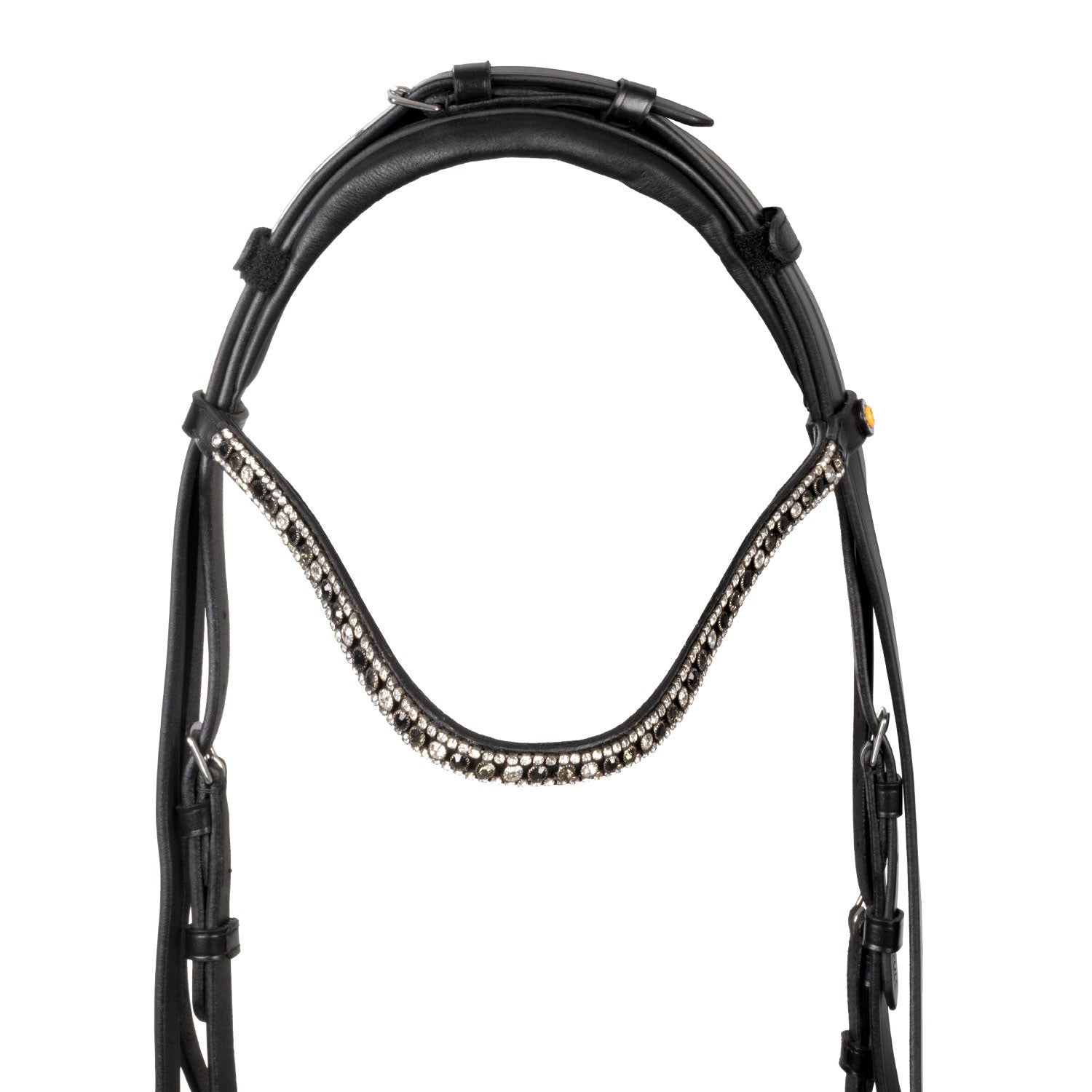 English leather bridle with rhinestone browband