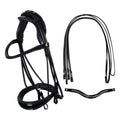 Leather dressage bridle with anatomical headpiece