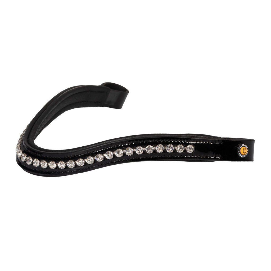 Leather dressage bridle with anatomical headpiece