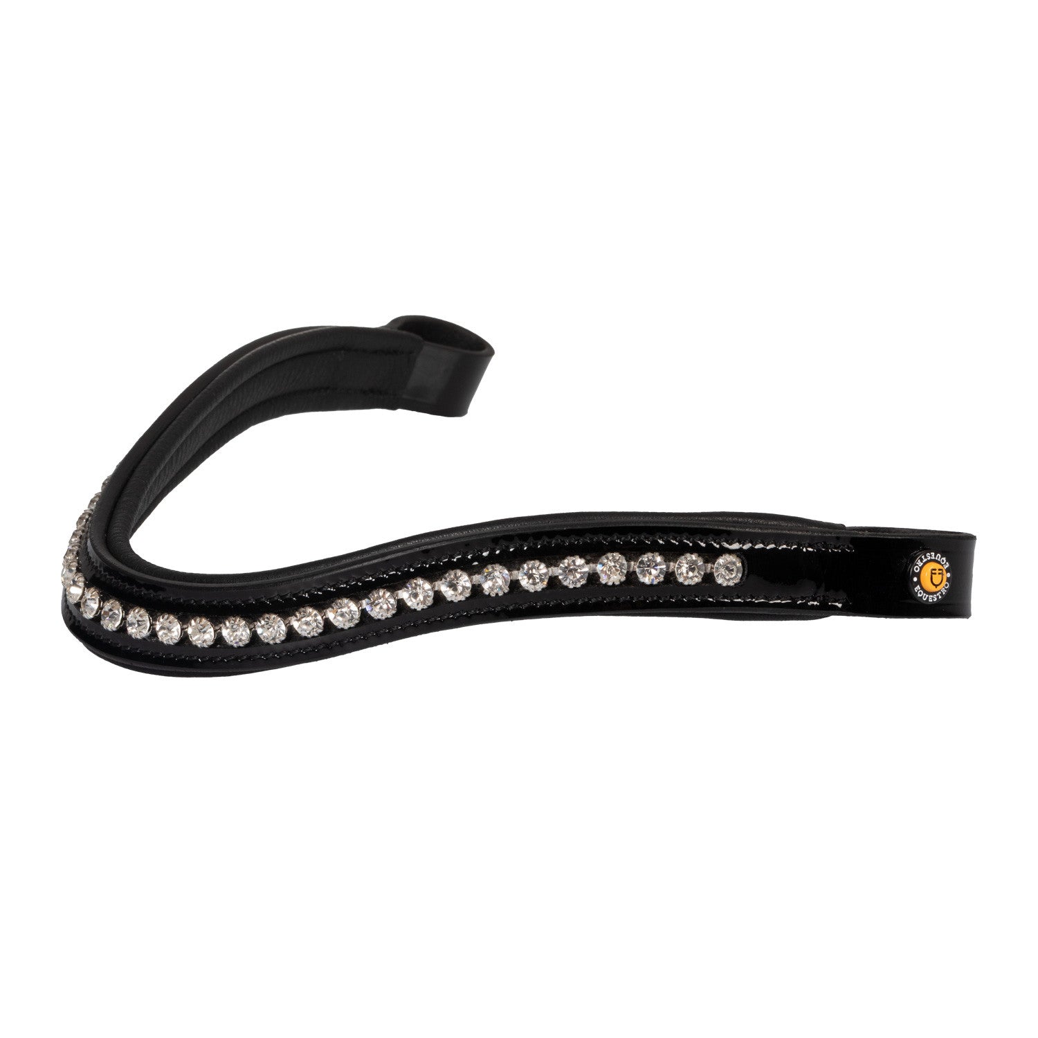 Leather dressage bridle with anatomical headpiece