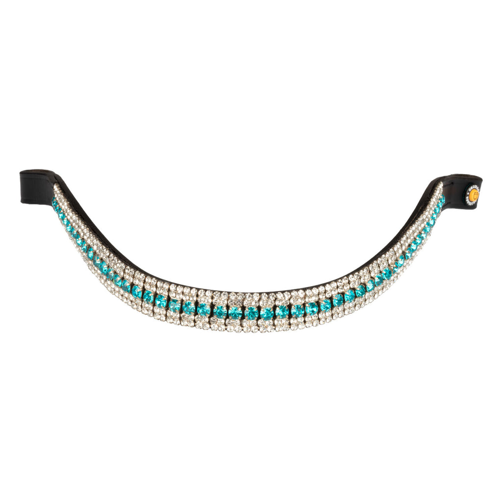 Equestro Blue Crystal leather browband