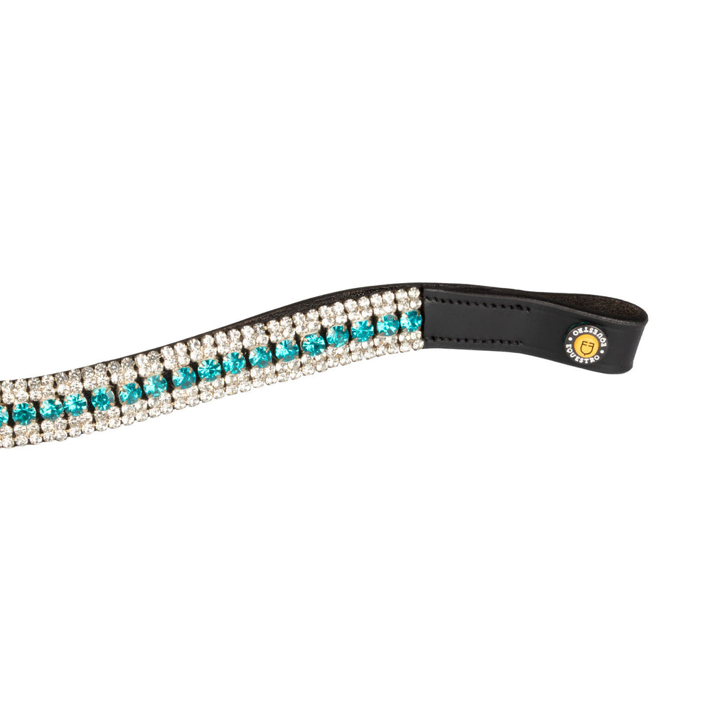 Equestro Blue Crystal leather browband