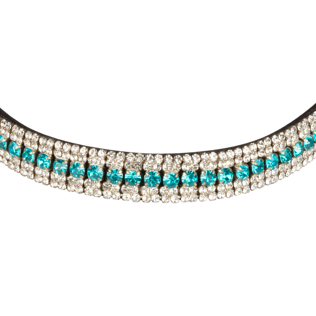 Equestro Blue Crystal leather browband