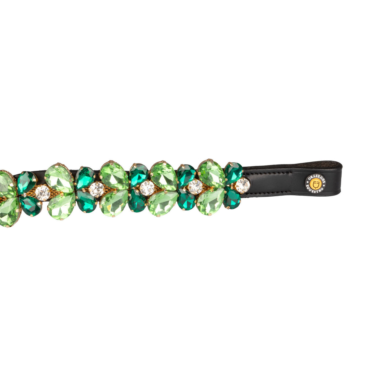 Equestro Green Ray Crystal leather browband
