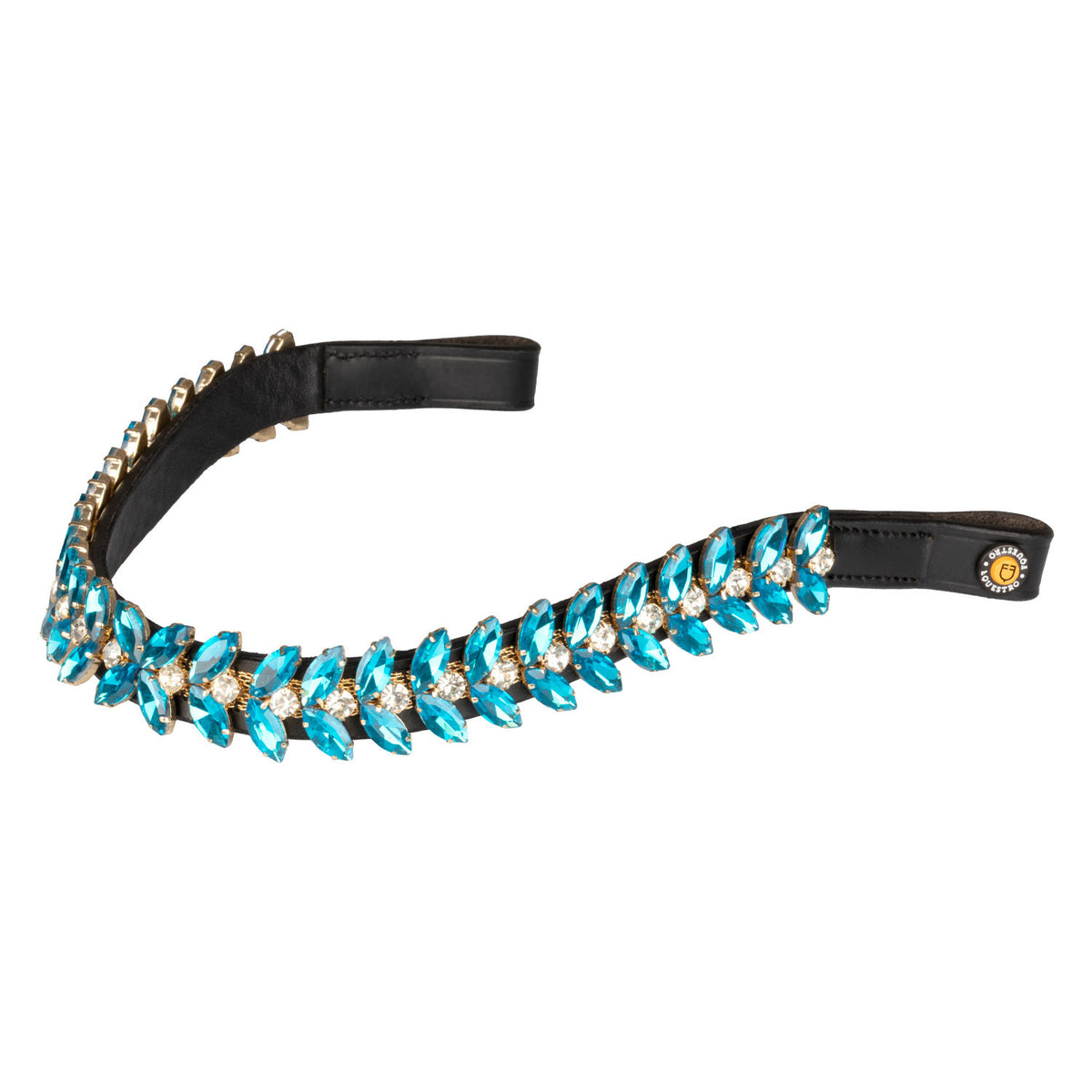 Equestro Blue Jets Crystal leather browband
