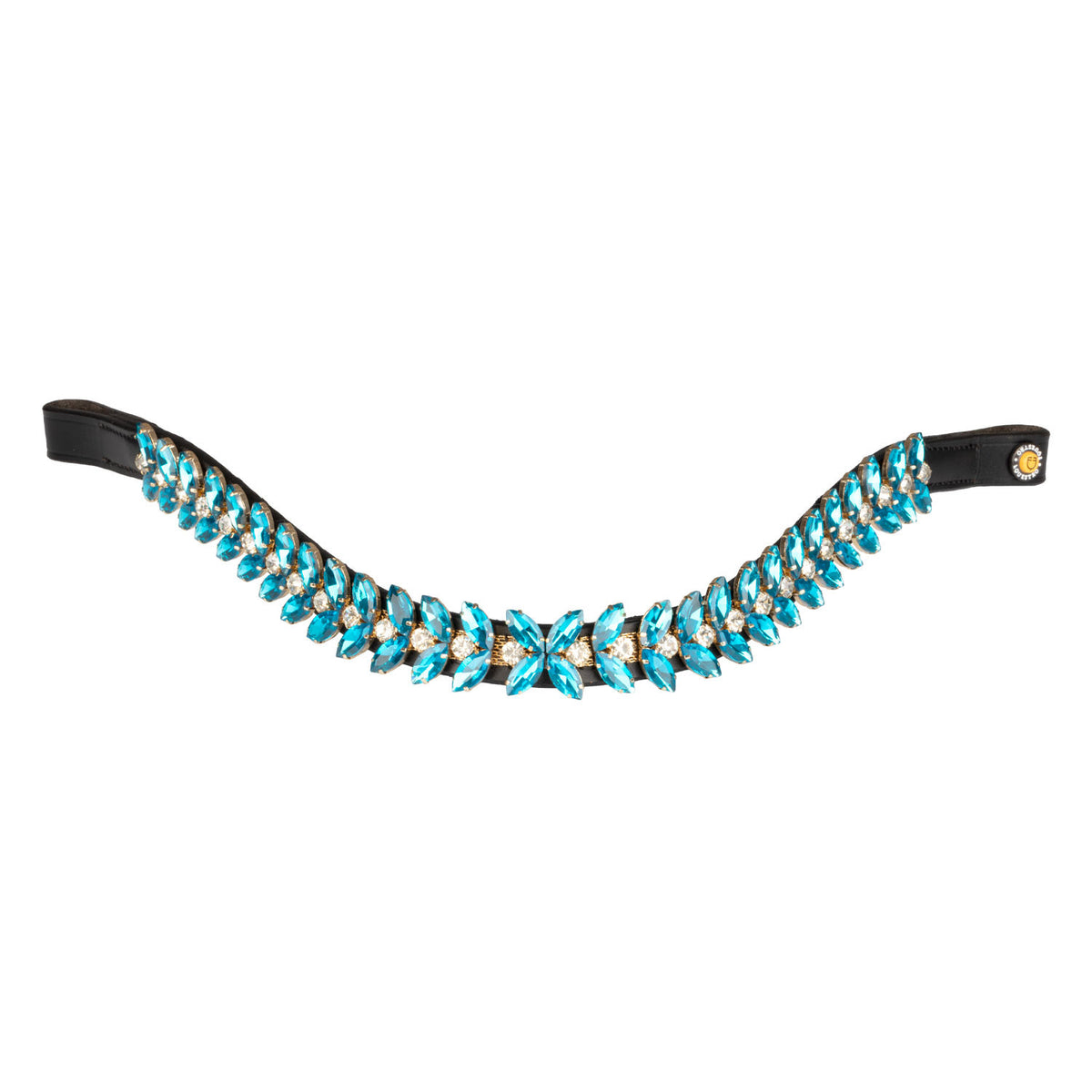 Equestro Blue Jets Crystal leather browband