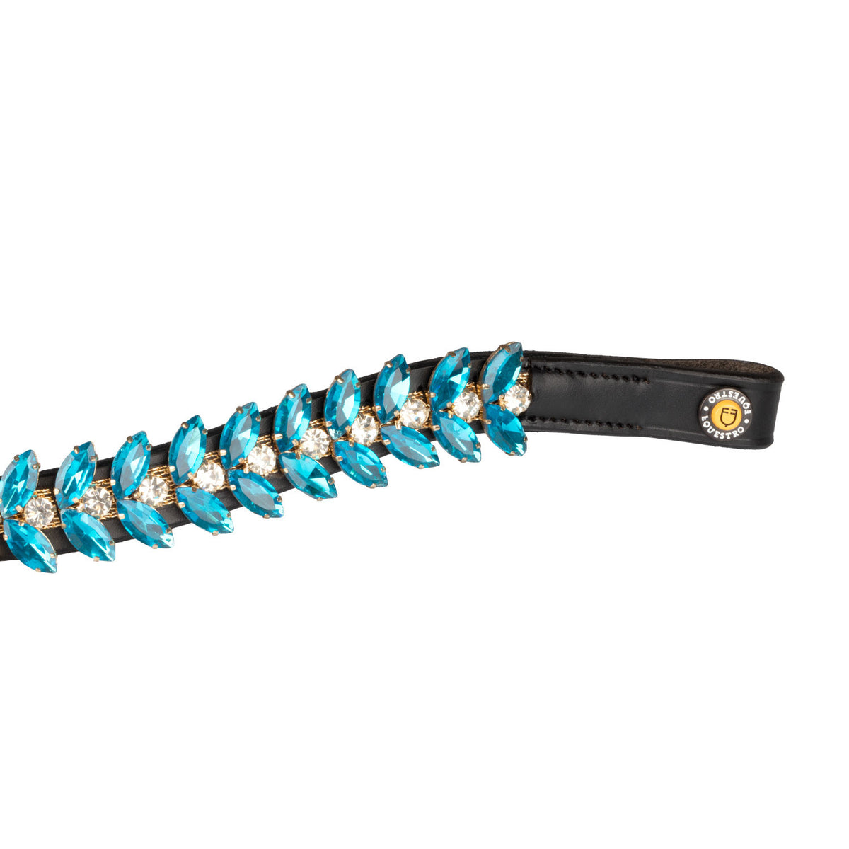Equestro Blue Jets Crystal leather browband