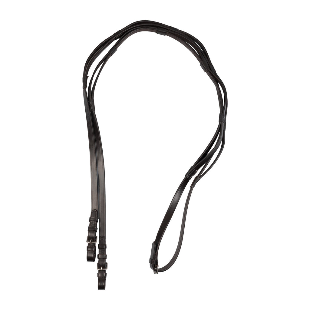 Equestro English leather reins with stainless steel handles and buckles