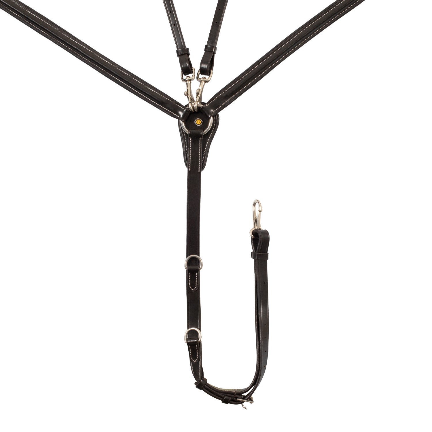 LEATHER BREASTPLATE WITH ELASTIC INSERTS & REMOVABLE MARTINGALE