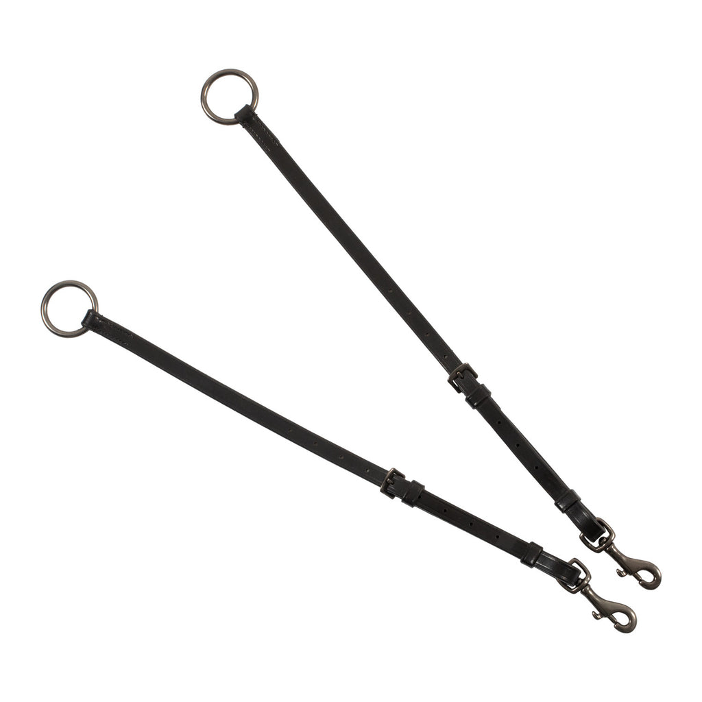 Tanned leather fork breastplate with black clincher