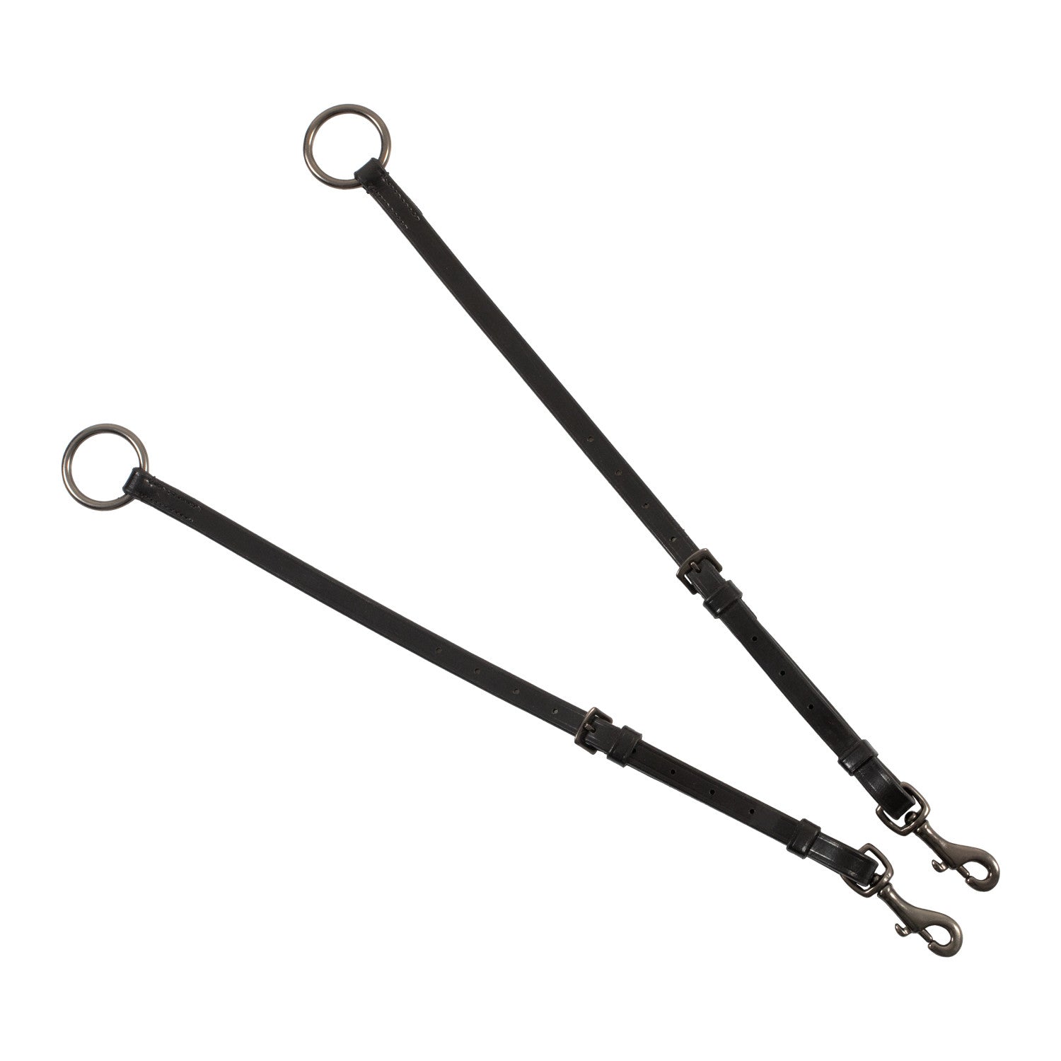Tanned leather fork breastplate with black clincher