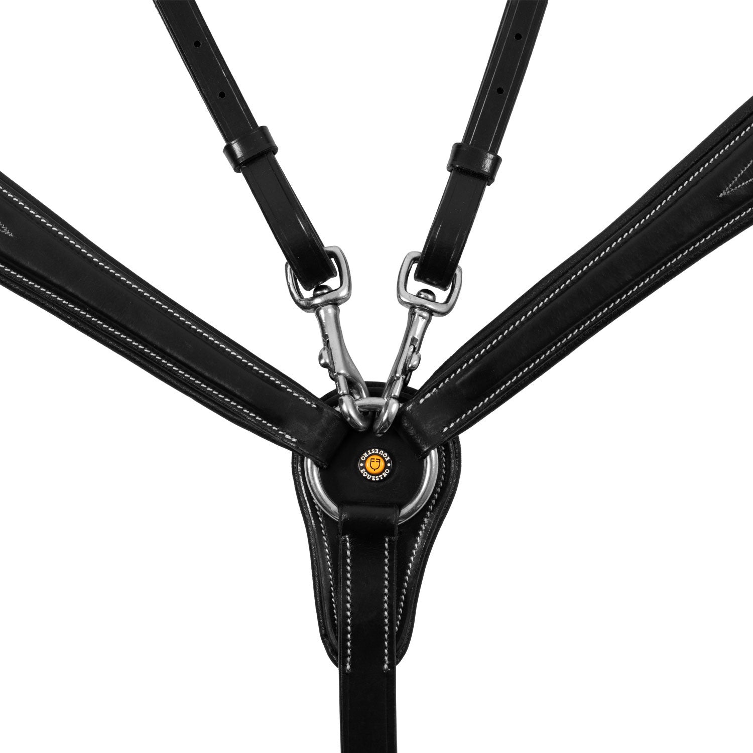 Tanned leather fork breastplate with embroideries