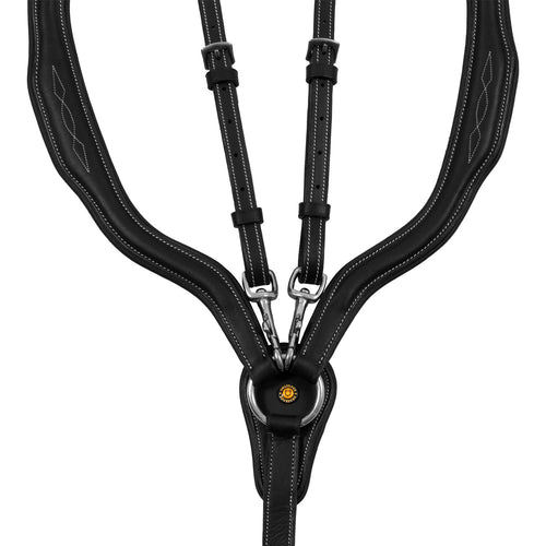 Equestro Anatomical leather breastplate with removable martingale