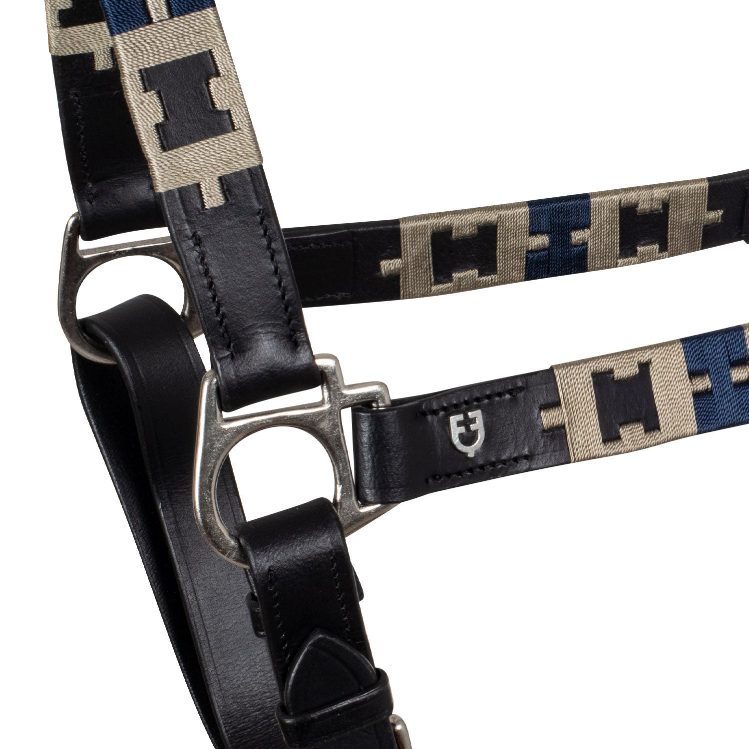 Leather halter with geometric pattern