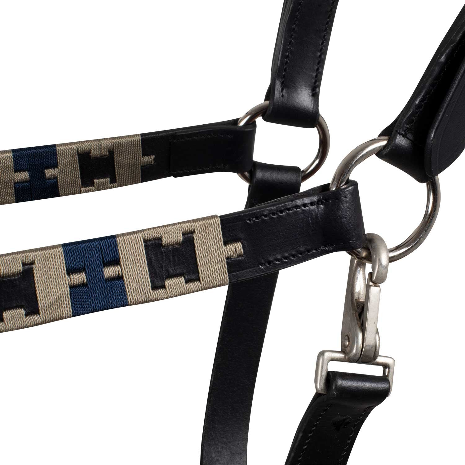 Leather halter with geometric pattern