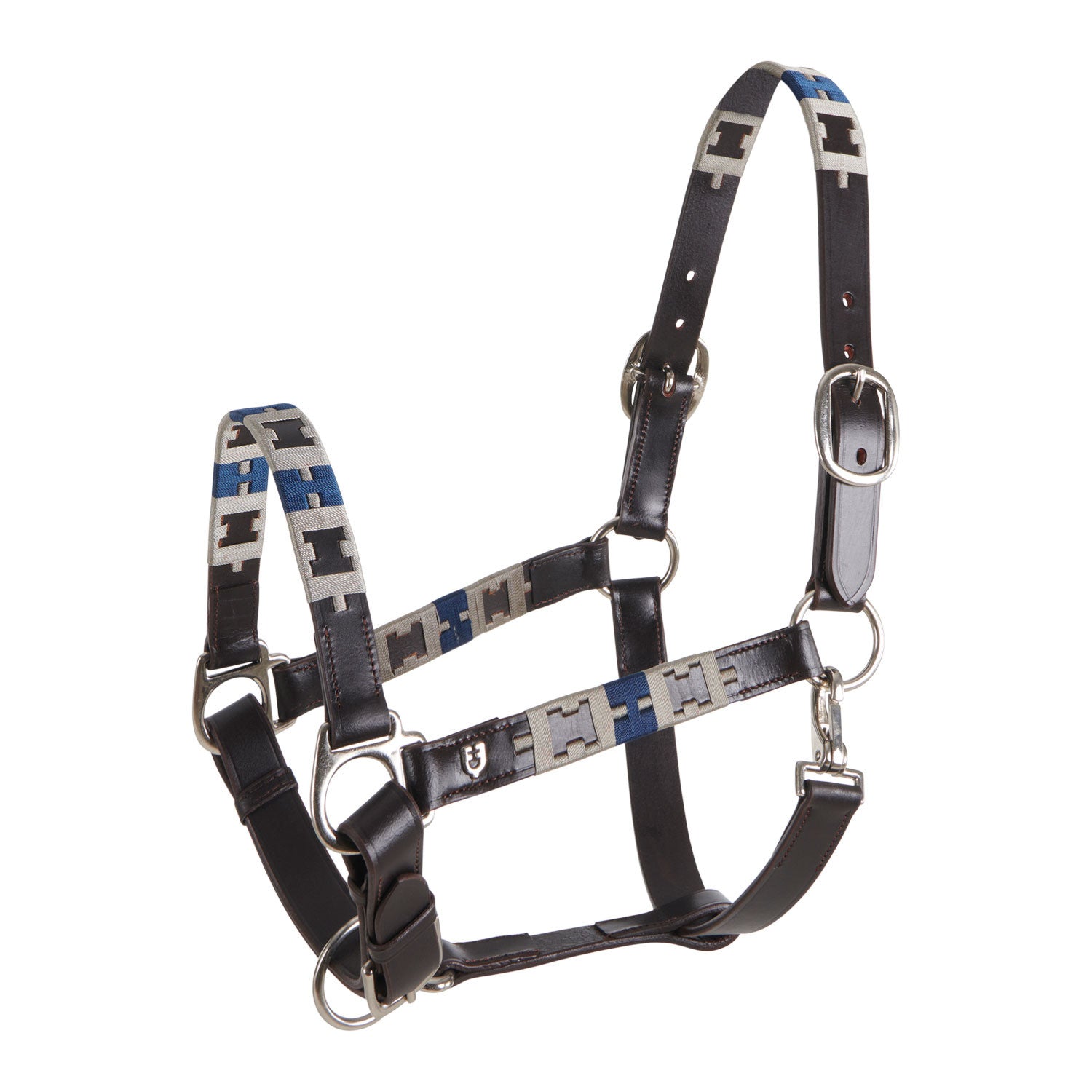 Equestro Leather halter with geometric pattern
