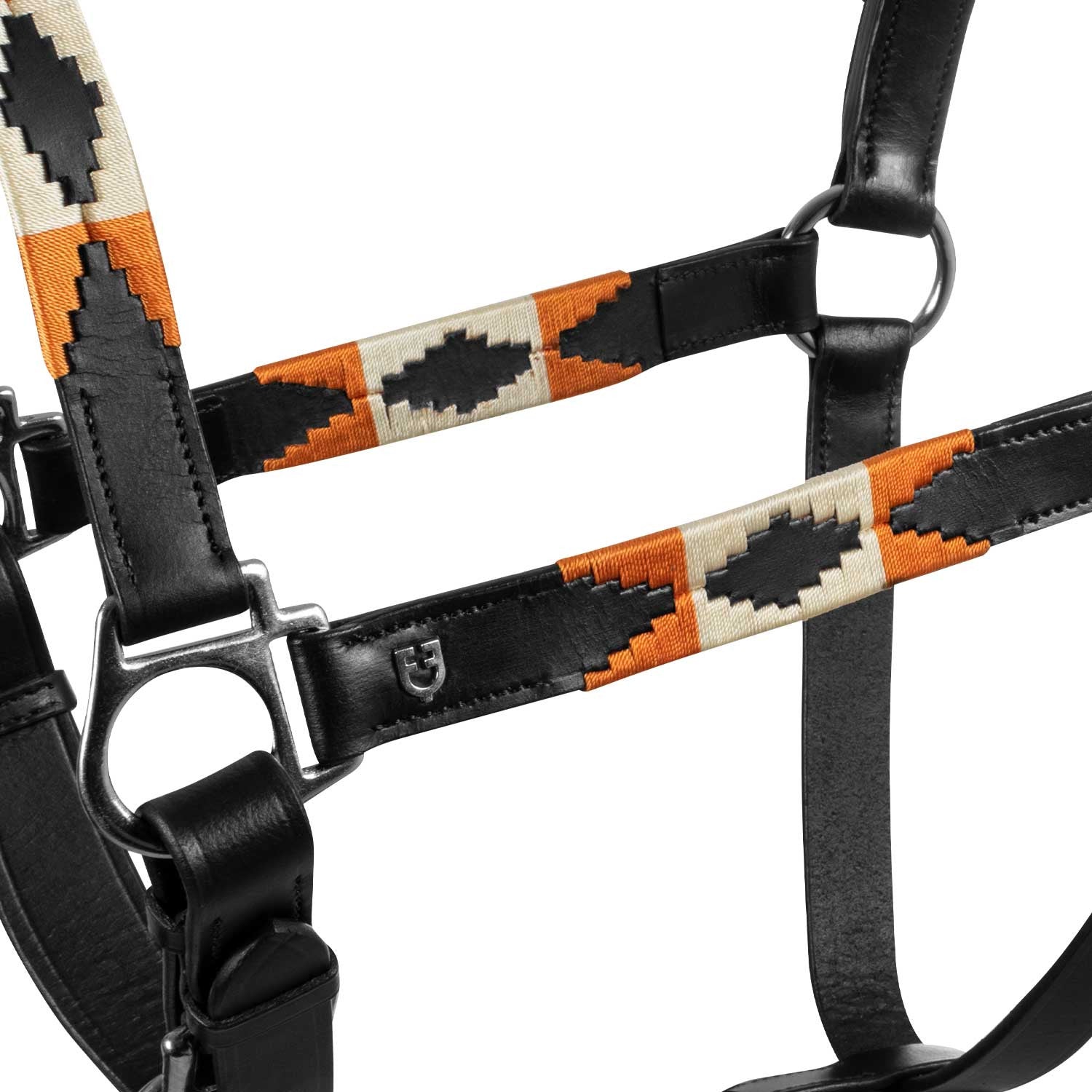Leather halter with navajo decorations