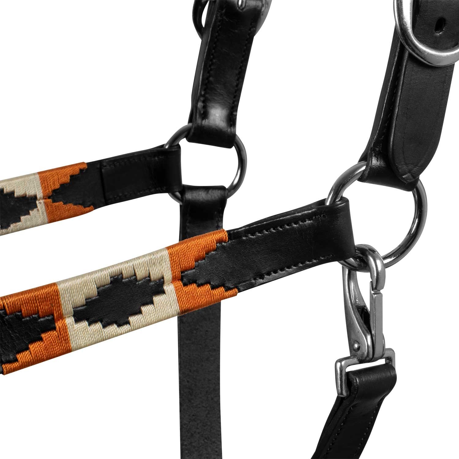 Leather halter with navajo decorations