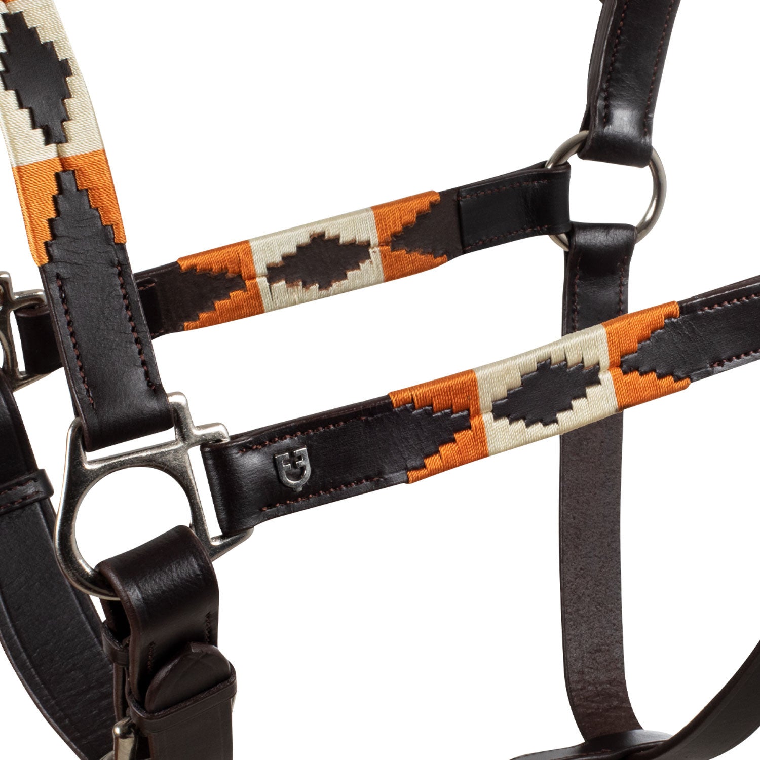 Leather halter with navajo decorations