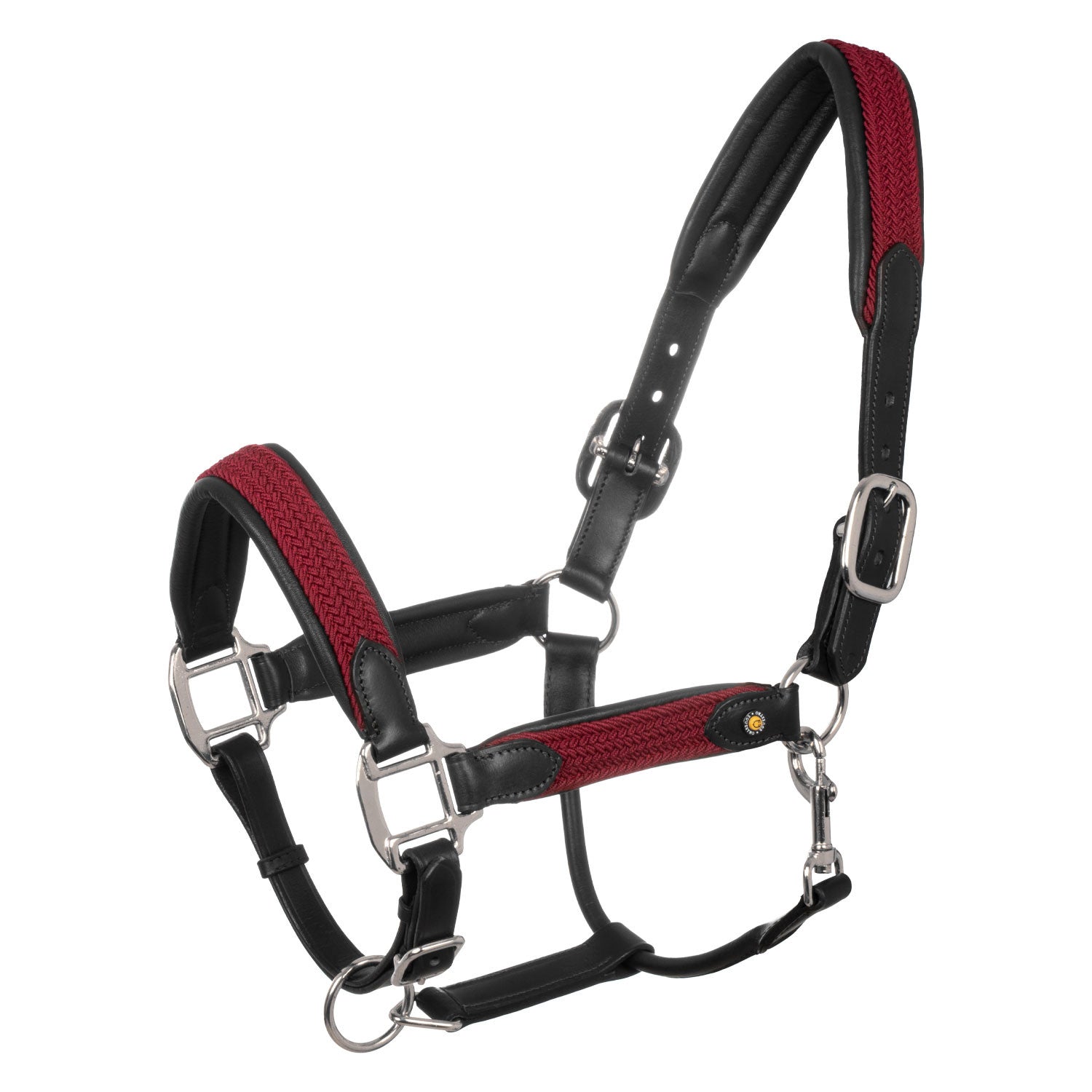 Equestro Leather halter with braided nylon inserts