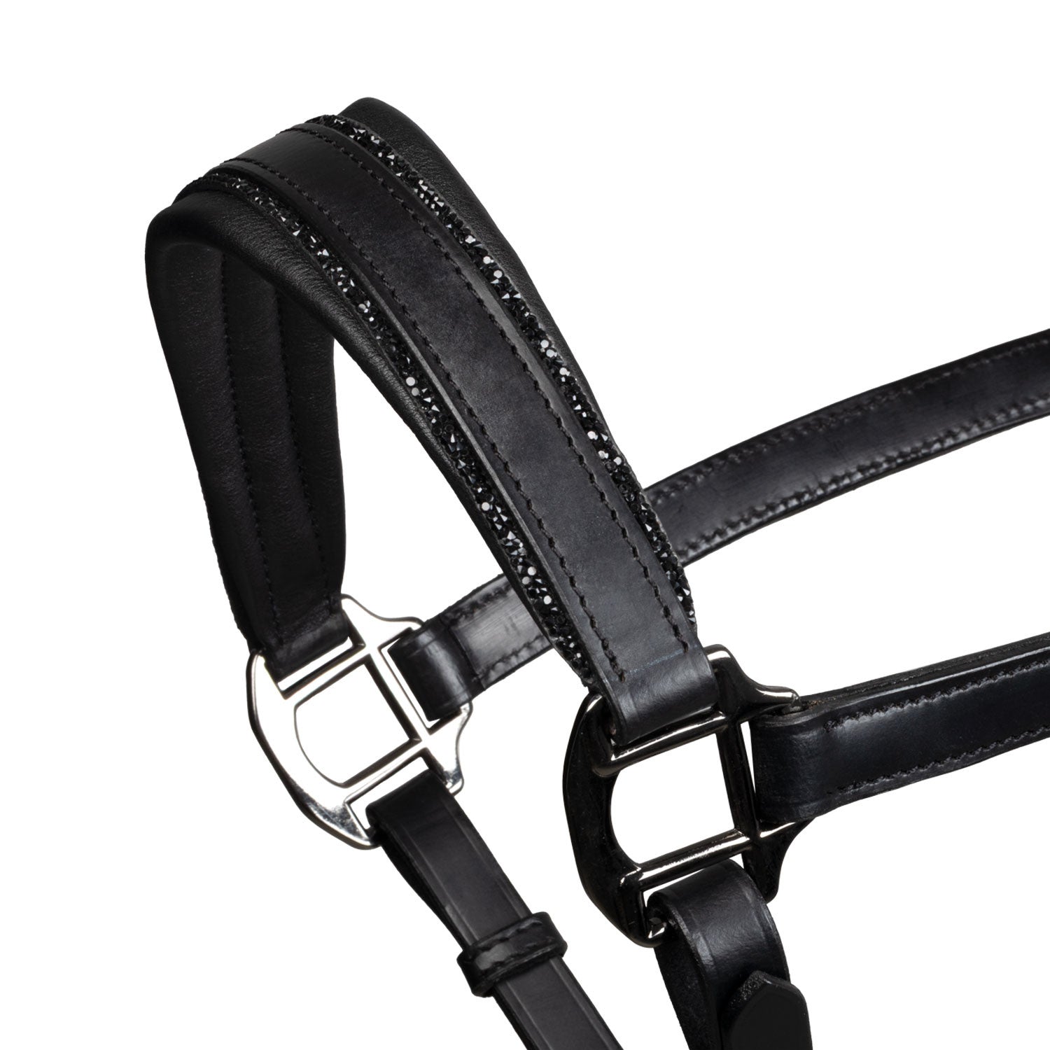 Leather halter with glittery piping
