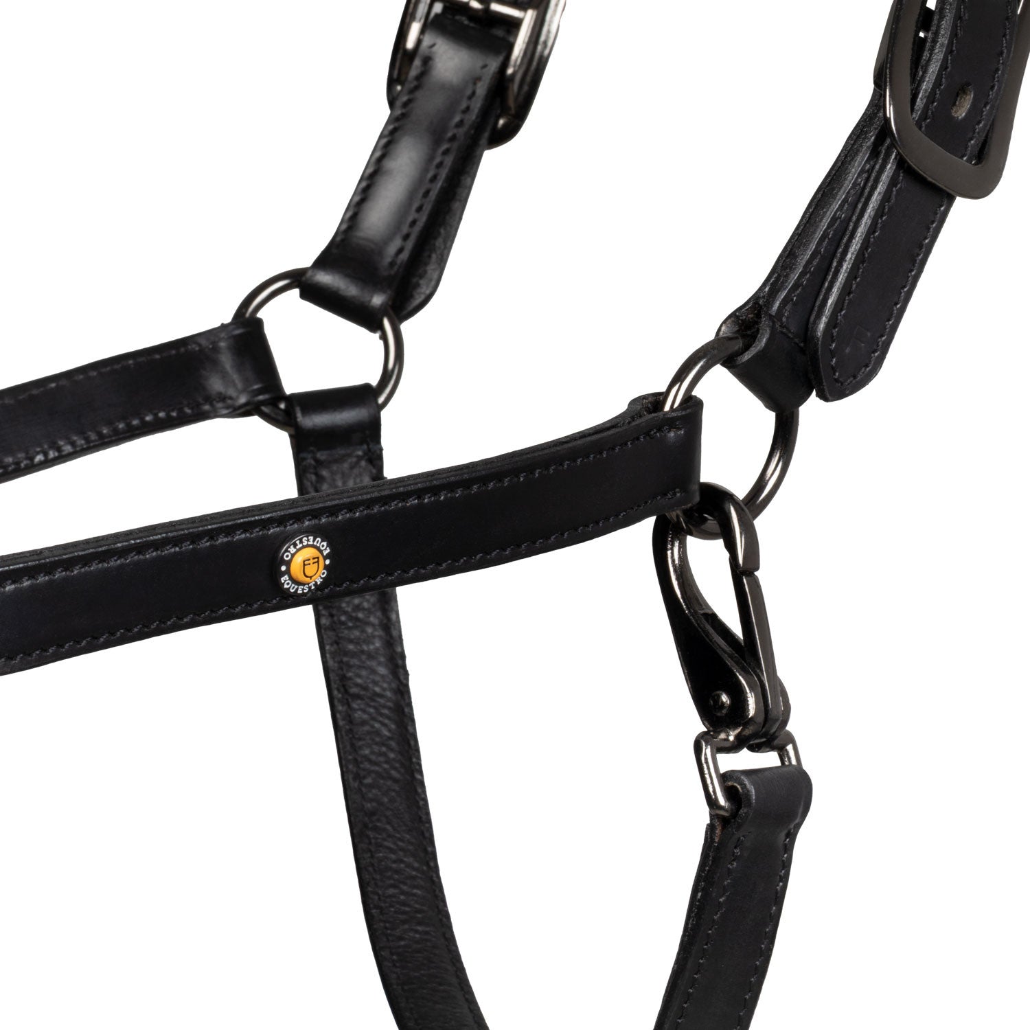 Leather halter with glittery piping