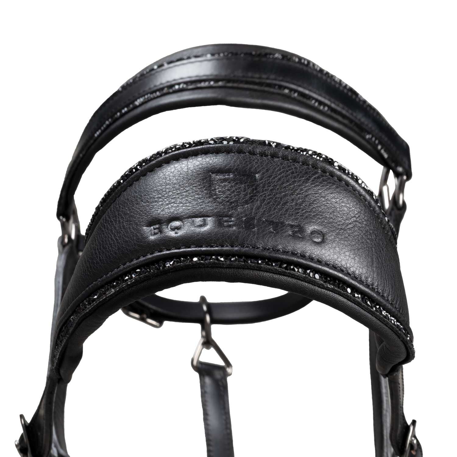 Leather halter with glittery piping