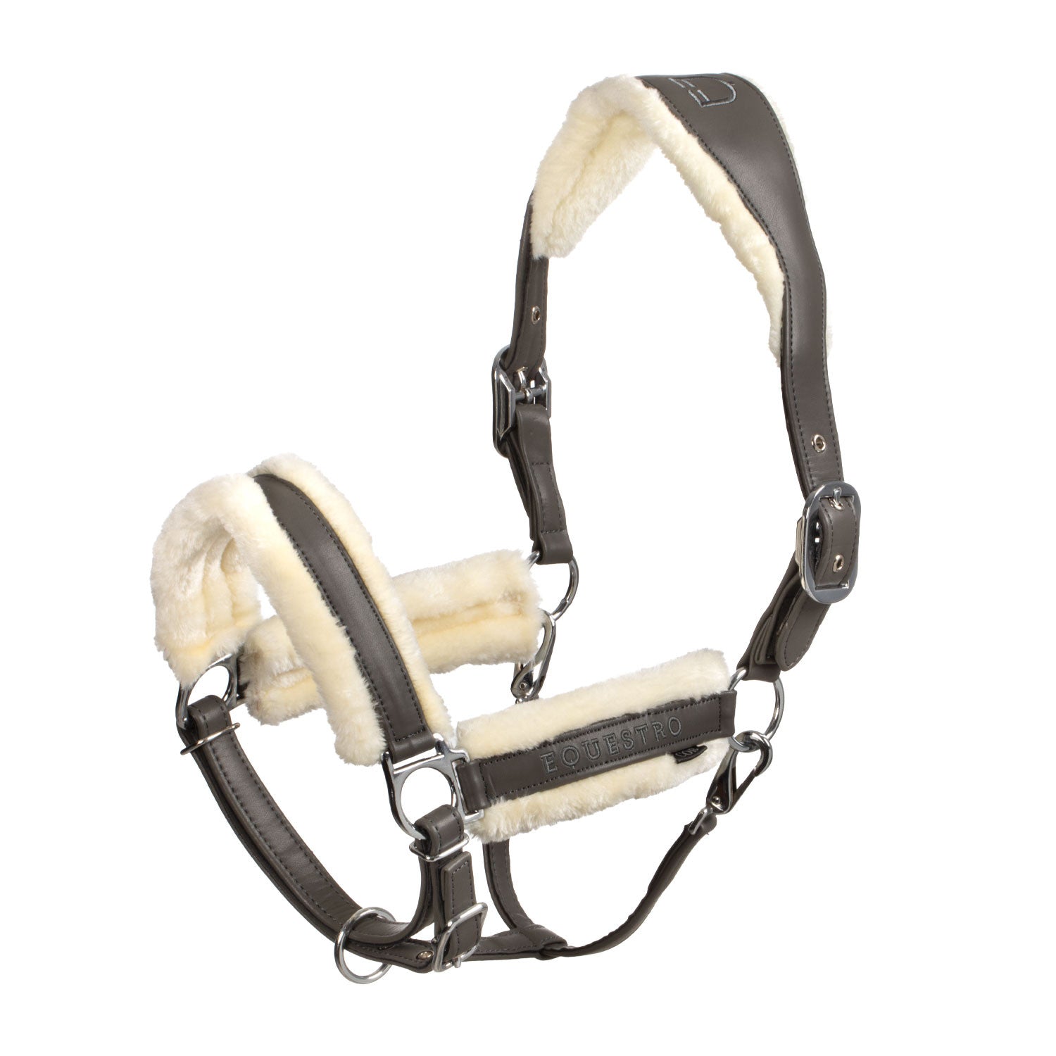Equestro Polypropylene halter with faux sheepskin padding