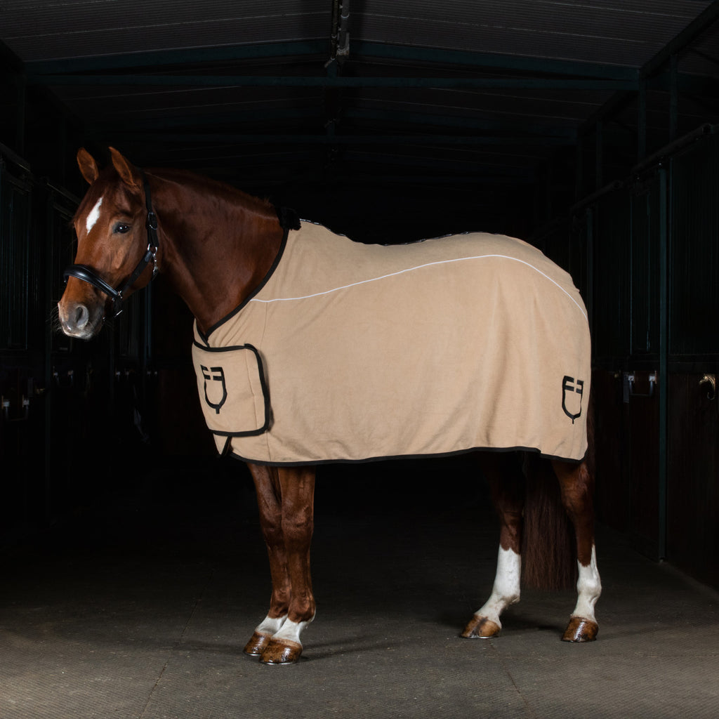 Fleece rug with flap front closure