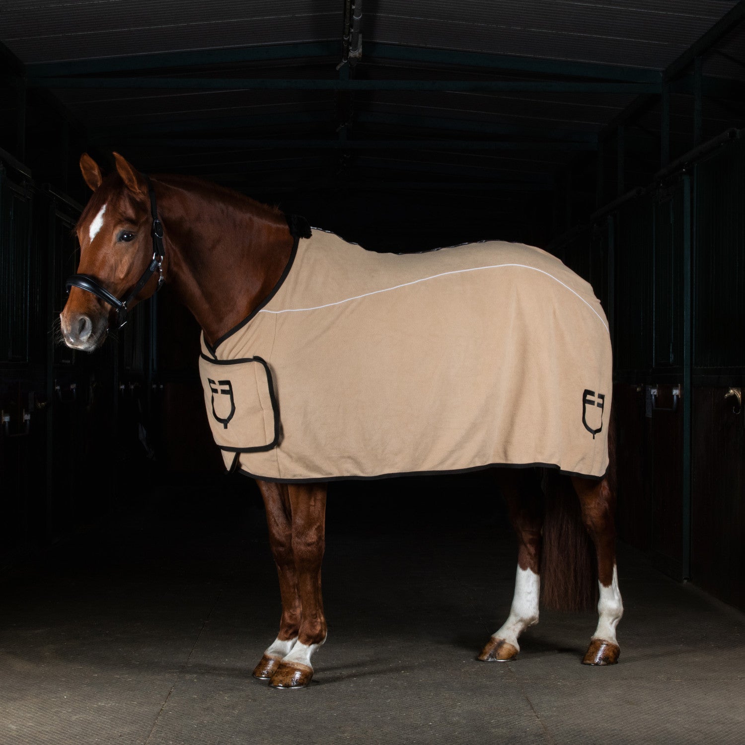 Fleece rug with flap front closure