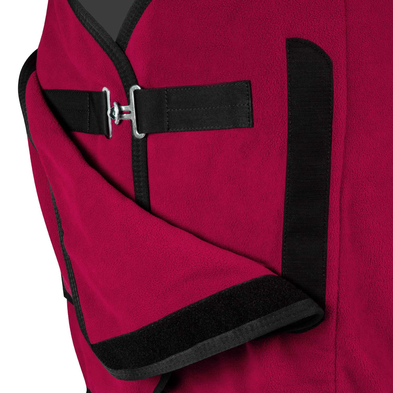 Fleece rug with flap front closure