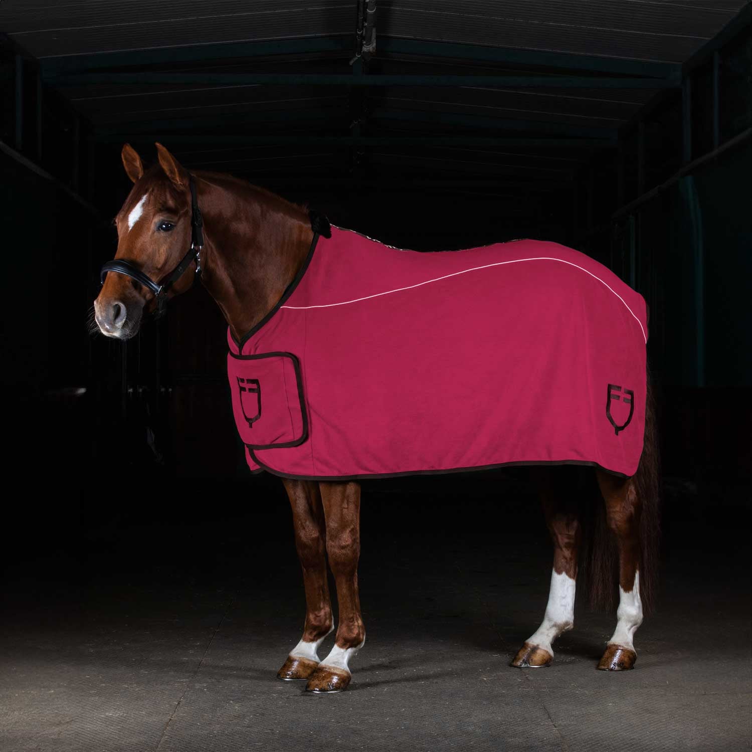 Fleece rug with flap front closure