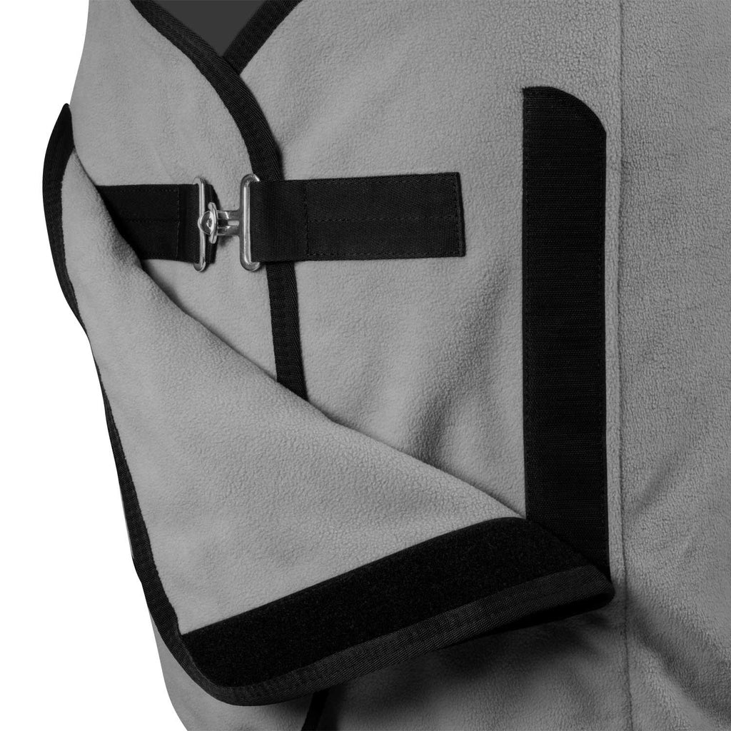 Fleece rug with flap front closure
