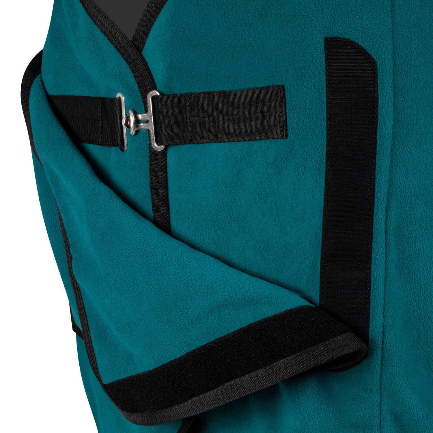 Fleece rug with flap front closure